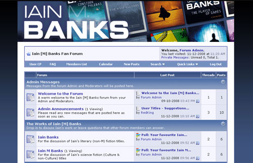 Iain [M] Banks fan forum