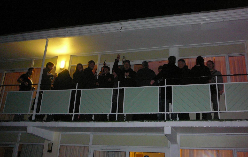 The Orbit/Gollancz party proved so popular that the crowd spilled out onto the balcony! 